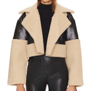 Steve Madden Leather Coat in Black